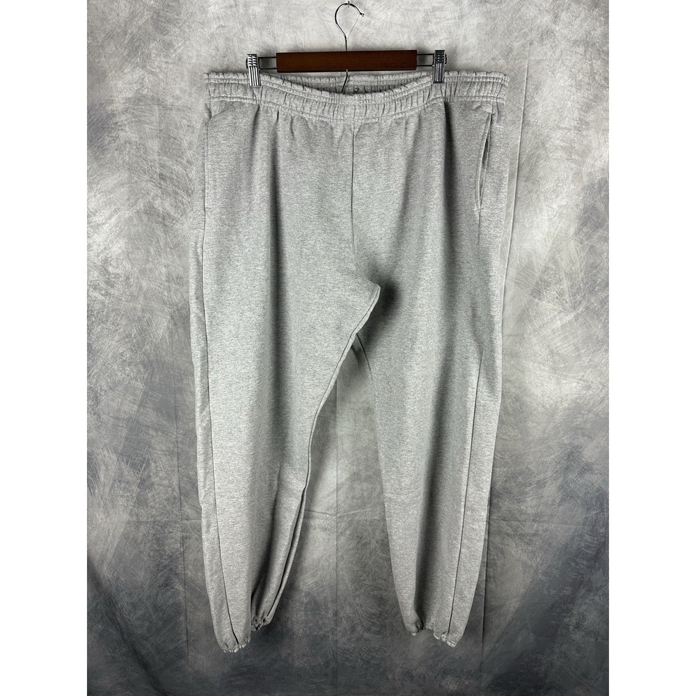 Vintage‎ Hanes Sweatpants Mens 2XL Gray Ultimate Cotton Elastic Cuff Lounge